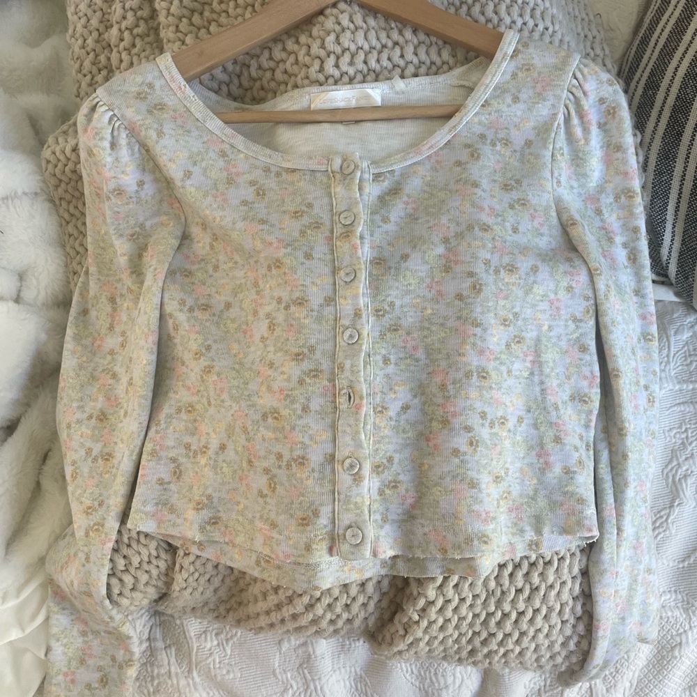 LoveShackFancy Floral Button-Up Cardigan